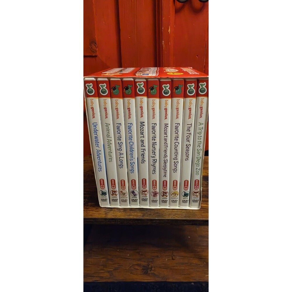 Baby Genius DVD CD Lot 10 Vol Set Box Collection Kids Toddler Music Nursery EUC